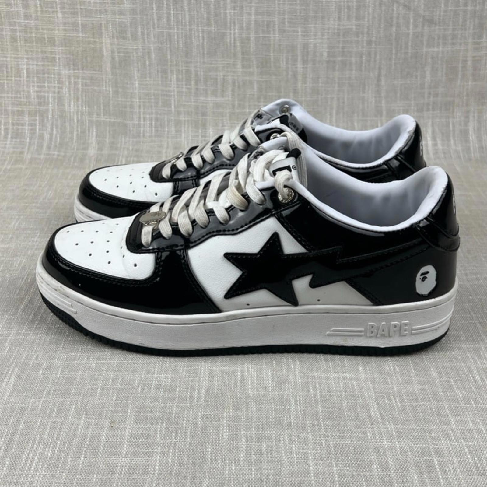 Bape A Bathing Ape Bapesta Low Black Mens Sz 9